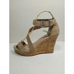 CHARLES By Charles David ~ Women's Strap Wedge Sandals, Beige SIZE 8.5M